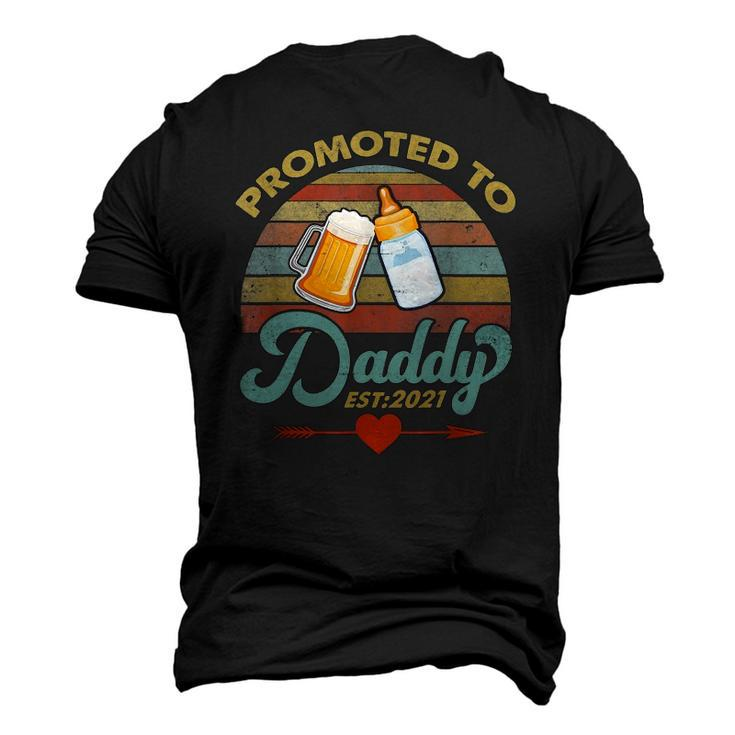 Promoted To Daddy Est 2021 Beer Dad Bottle Baby Shower Men's 3D T-Shirt Back Print