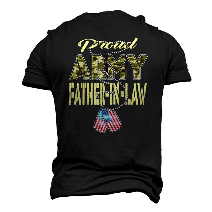 Proud Army Father-In-Law Us Flag Dog Tag Military Dad-In-Law Men's 3D T-Shirt Back Print