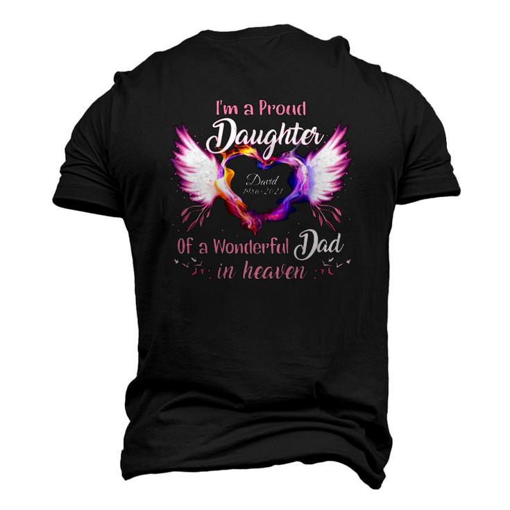 Im A Proud Daughter Of A Wonderful Dad In Heaven David 1986 2021 Angel Wings Heart Men's 3D T-Shirt Back Print