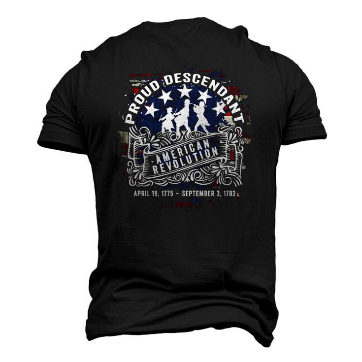Proud Descendant American Revolution Fife And Drum 4Th Of July Men's 3D T-Shirt Back Print
