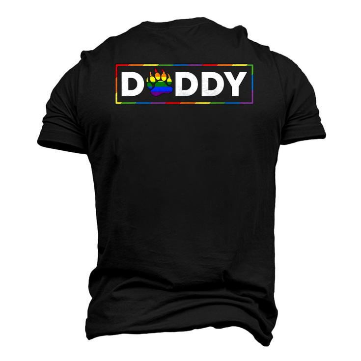 Mens Proud Gay Daddy Bear Paw Pride Rainbow Lgbtq Dad Fathers Day Men's 3D T-Shirt Back Print