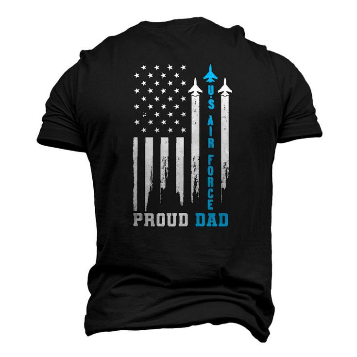 Proud Us Air Force Dad Rocket America Flag Fathers Day Men's 3D T-Shirt Back Print