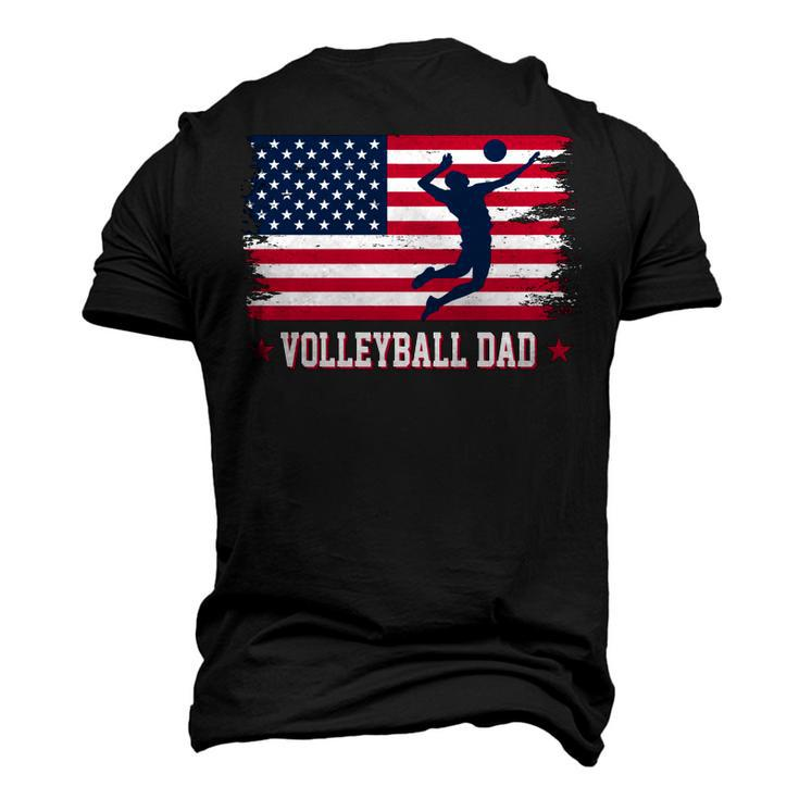 Mens Proud Volleyball Dad American Flag 4Th Of July Freedom Men's 3D T-shirt Back Print