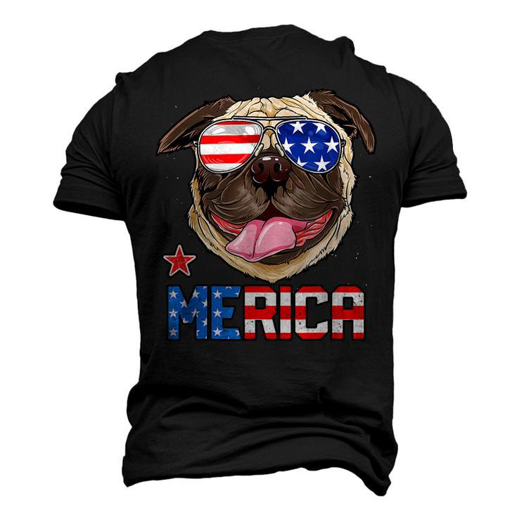 Pug 4Th Of July Merica Mens Womens Kids American Flag Men's 3D T-shirt Back Print