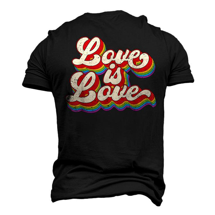 Rainbow Vintage Love Is Love Lgbt Gay Lesbian Pride Men's 3D T-Shirt Back Print