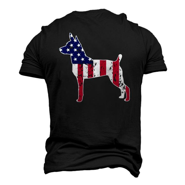 Rat Terrier Dog Lovers American Flag 4Th Of July Men's 3D T-Shirt Back Print