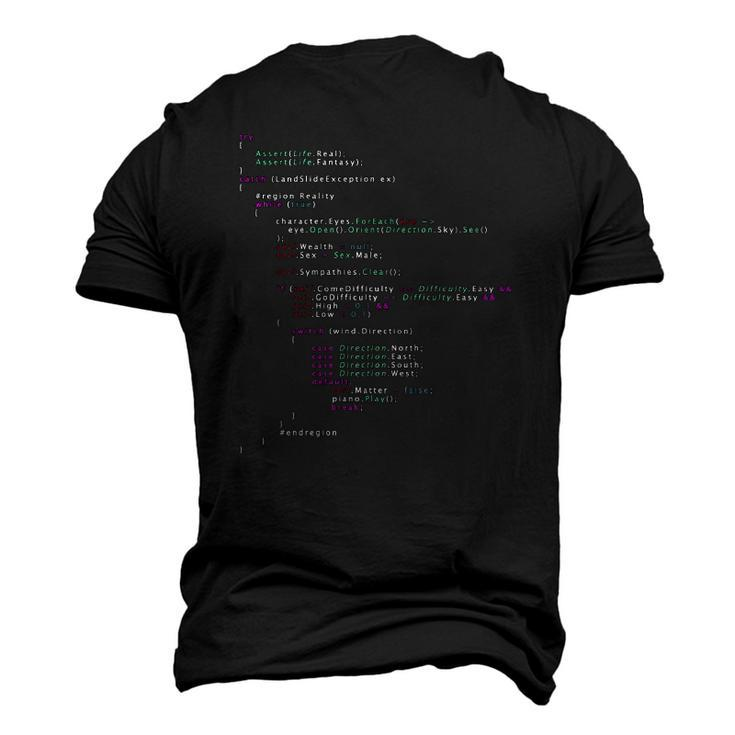 The Real Life Coding Lover Men's 3D T-Shirt Back Print