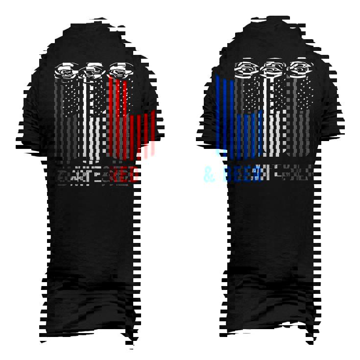 Womens Red White & Beer 4Th Of July Wine Red White Blue Beer Men's 3D T-shirt Back Print