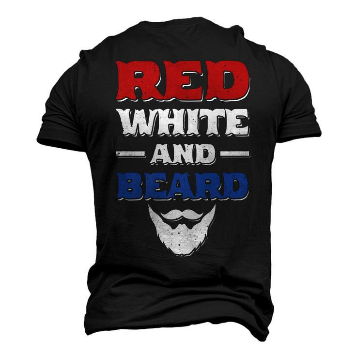 Mens Red White And Beard 4Th Of July Bearded Dad Husband Men's 3D T-shirt Back Print
