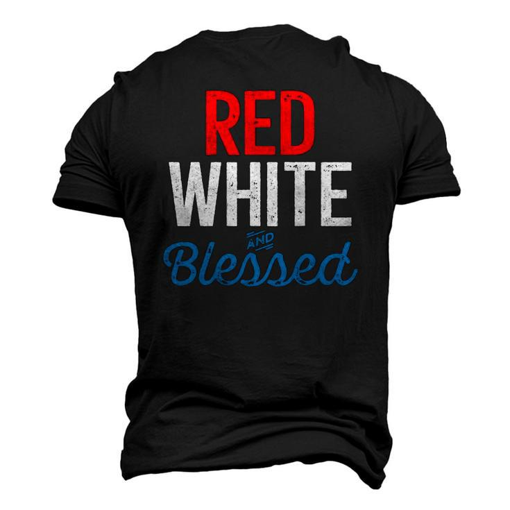 Red White And Blessed Independence Day 4Th Of July Patriotic Men's 3D T-Shirt Back Print