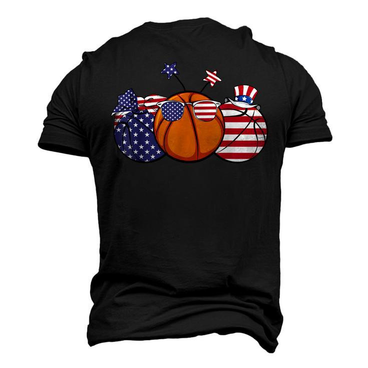 Red White Blue Basketball Lover Patriotic 4Th Of July Men's 3D T-shirt Back Print