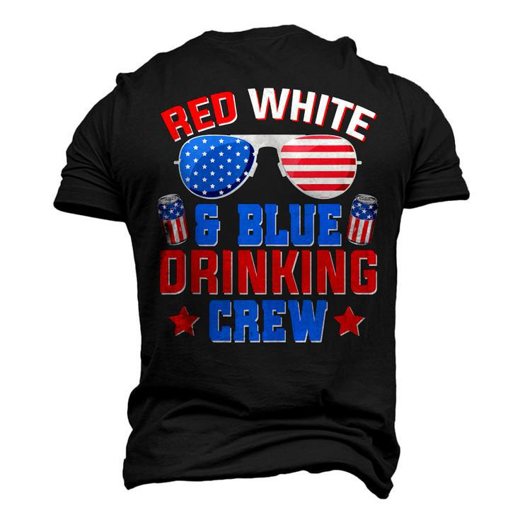 Red White And Blue Drinking Crew 4Th Of July Sunglasses Men's 3D T-shirt Back Print