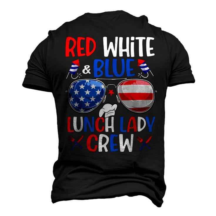 Red White Blue Lunch Lady Crew Sunglasses 4Th Of July Men's 3D T-Shirt Back Print