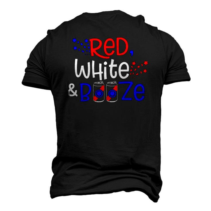 Red White And Booze Adult 4Th Of July Men's 3D T-Shirt Back Print