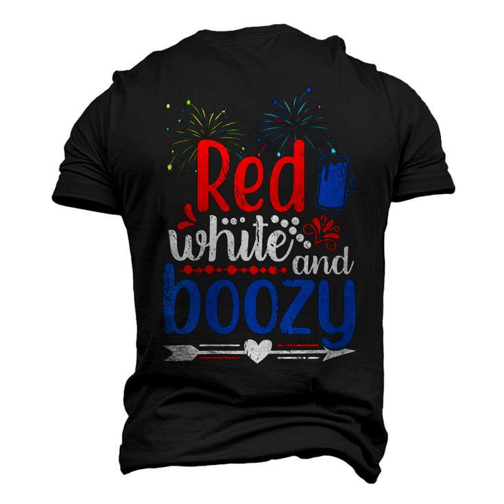 Womens Red White And Boozy Alcohol Booze 4Th Of July Beer Party Men's 3D T-shirt Back Print