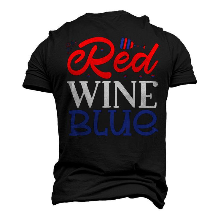 Red Wine  Blue  4Th Of July  Wine Red  White Blue Wine Glasses V2 Men's 3D Print Graphic Crewneck Short Sleeve T-shirt