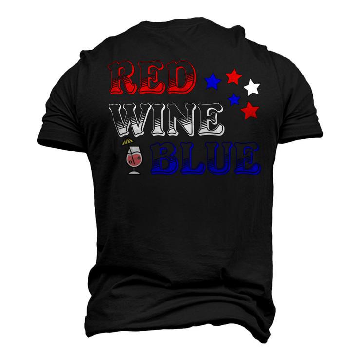 Red Wine  Blue  4Th Of July  Wine Red  White Blue Wine Glasses V3 Men's 3D Print Graphic Crewneck Short Sleeve T-shirt