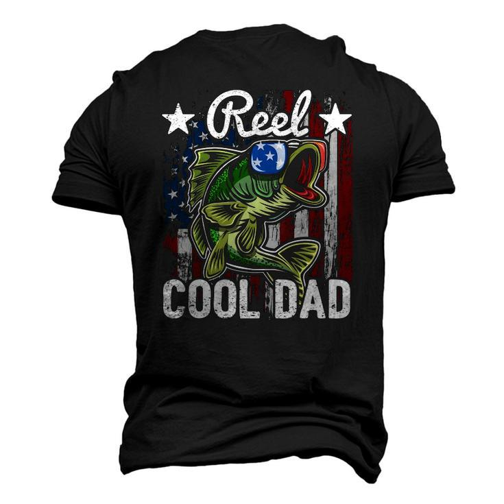Reel Cool Dad Fishing American Flag Fathers Day Gif Men's 3D T-Shirt Back Print