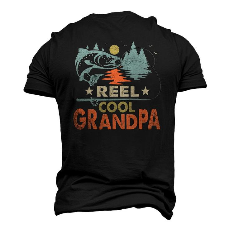 Reel Cool Grandpa Fishing Lover Vintage Fathers Day Men's 3D T-Shirt Back Print