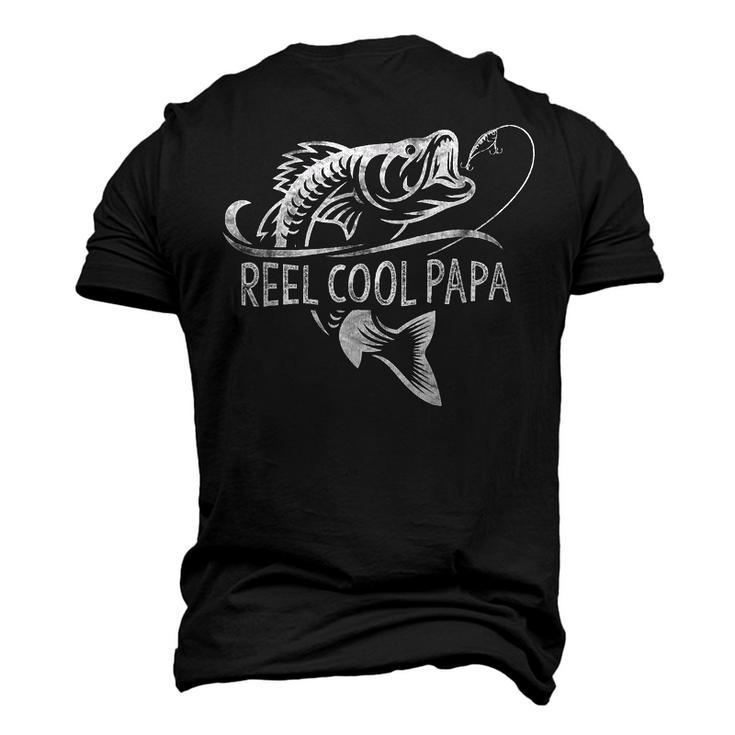 Reel Cool Papa Fishing Dad Fathers Day Fisherman Fish Men's 3D T-shirt Back Print