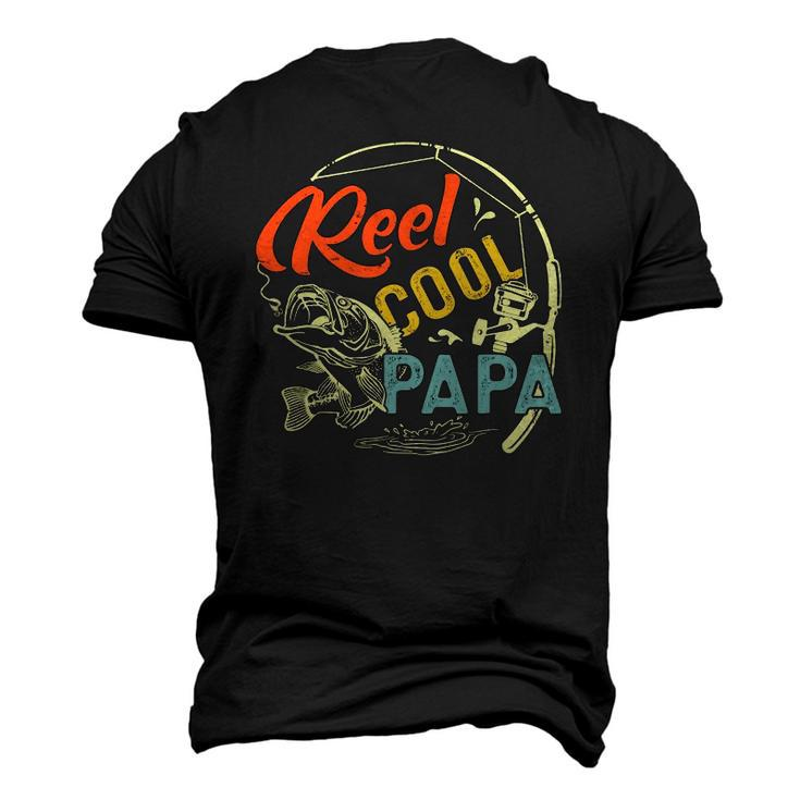 Mens Reel Cool Papa Fishing Fathers Day Christmas Men's 3D T-Shirt Back Print