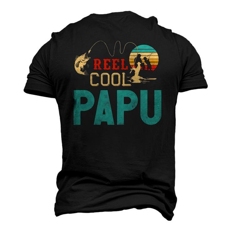 Reel Cool Papu Vintage Fishing Rod Fisherman Papu Men's 3D T-Shirt Back Print