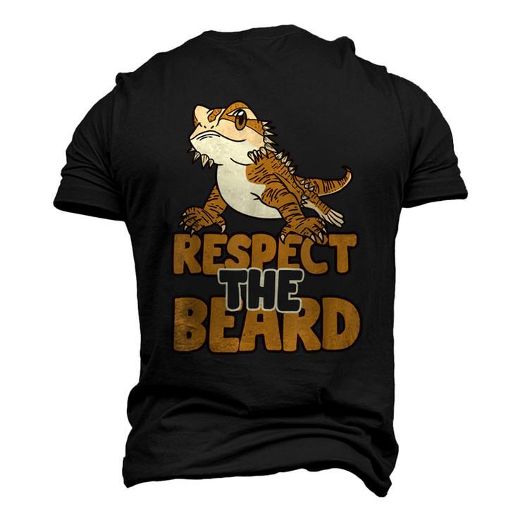 Respect The Beard Funny Bearded Dragon Lizard  Men's 3D Print Graphic Crewneck Short Sleeve T-shirt