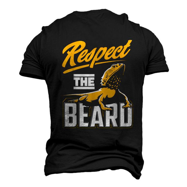 Respect The Beard Pogona & Bearded Dragon  Men's 3D Print Graphic Crewneck Short Sleeve T-shirt