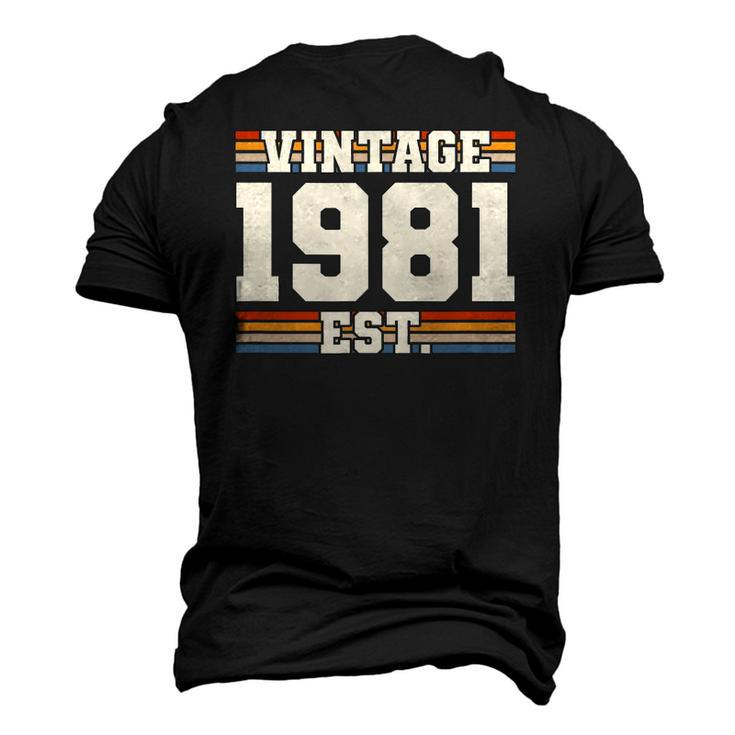 Retro 41 Years Old Vintage 1981 Established 41St Birthday Men's 3D T-Shirt Back Print