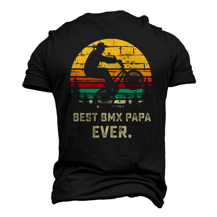 Retro Bmx Papa Freestyle Bike Fathers Day Men's 3D T-Shirt Back Print