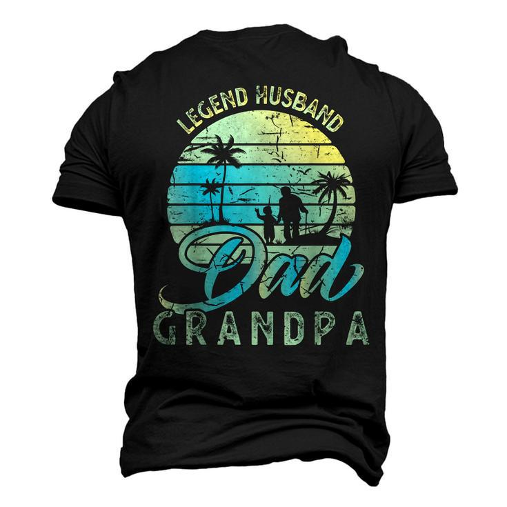 Retro Fathers Day Dad The Legend Husband Dad Grandpa Men's 3D T-shirt Back Print