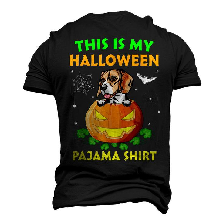 Retro This Is My Halloween Pajama Beagle Men's 3D T-shirt Back Print
