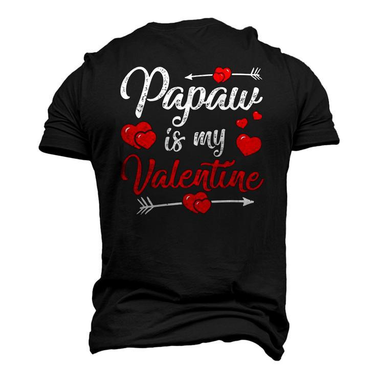 Retro Hearts Papaw Is My Valentines Day Fathers Day Men's 3D T-Shirt Back Print