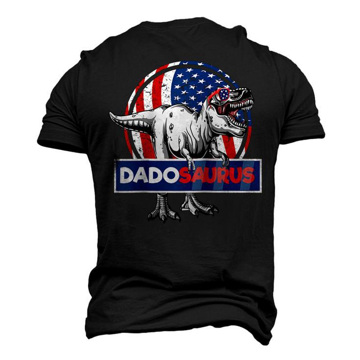 Retro Patriotic Dinosaur T Rex Dad Fathers Day 4Th Of July Men's 3D T-shirt Back Print