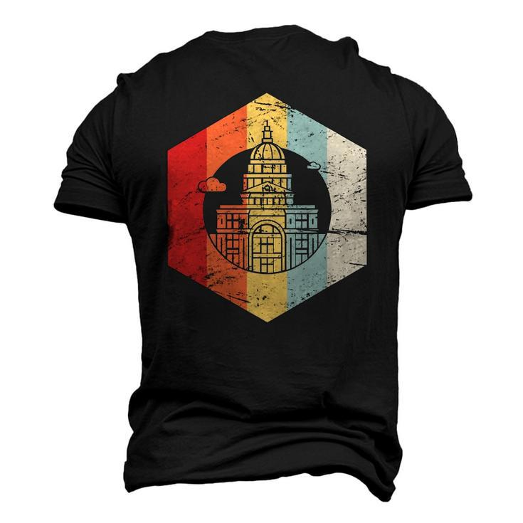 Retro State Capitol Building Austin Texas Men's 3D T-Shirt Back Print