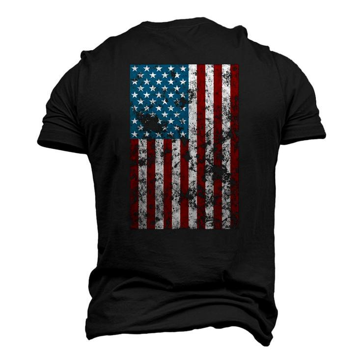 Retro Style 4Th July Usa Patriotic Distressed America Flag Men's 3D T-Shirt Back Print