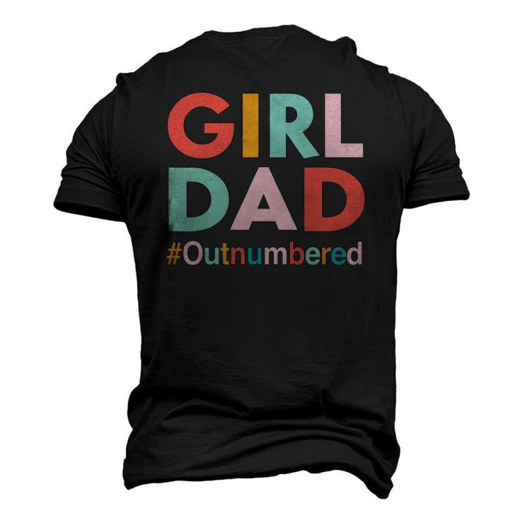 Retro Vintage Girl Dad Outnumbered Fathers Day Men's 3D T-Shirt Back Print