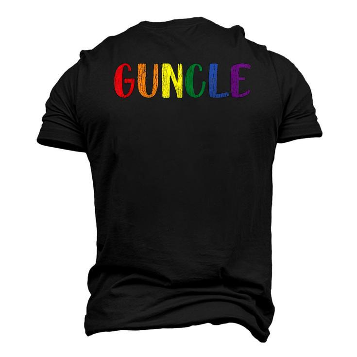 Retro Vintage Guncle Pride Uncle Gay Matching Lgbtq Men's 3D T-Shirt Back Print