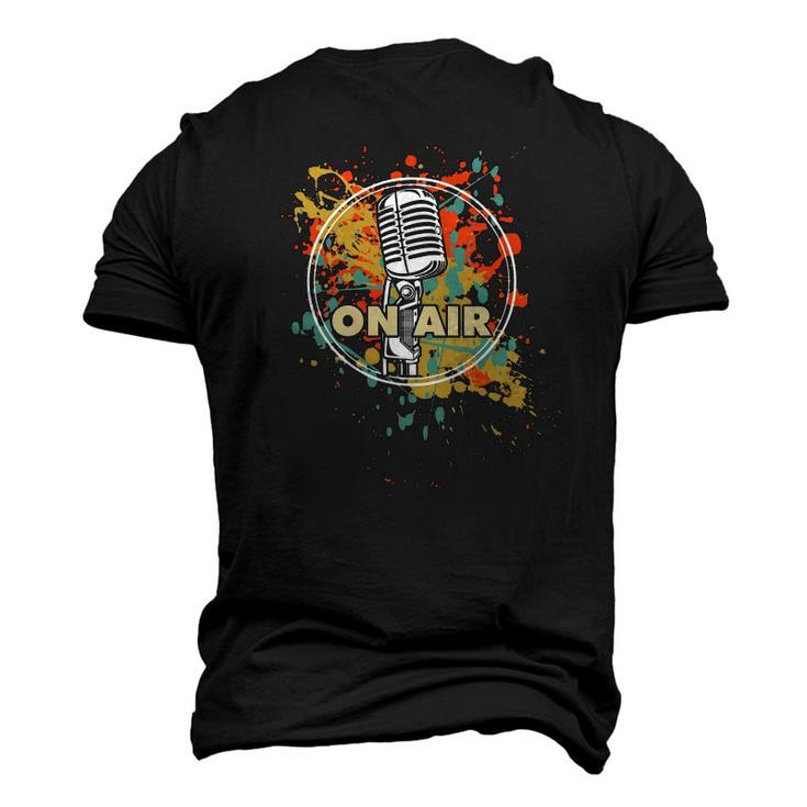 Retro Vintage Vibe On Air Microphone Radio Podcast Dj Men's 3D T-Shirt Back Print