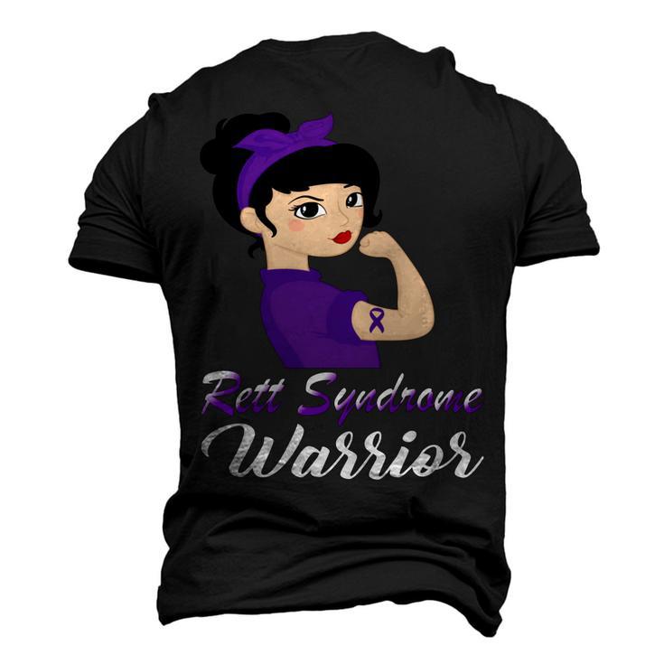 Rett Syndrome Warrior  Purple Women  Purple Ribbon  Rett Syndrome  Rett Syndrome Awareness Men's 3D Print Graphic Crewneck Short Sleeve T-shirt