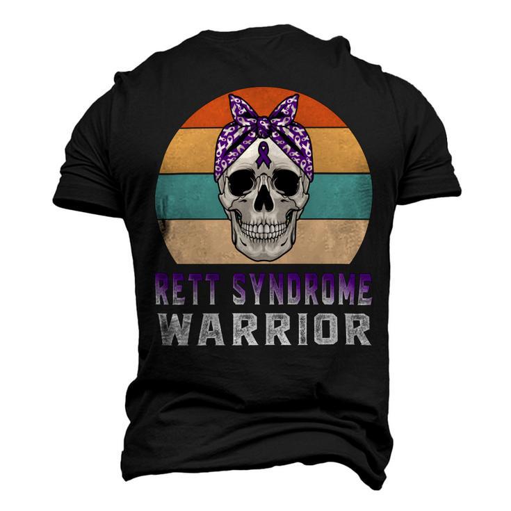 Rett Syndrome Warrior  Skull Women Vintage  Purple Ribbon  Rett Syndrome  Rett Syndrome Awareness V2 Men's 3D Print Graphic Crewneck Short Sleeve T-shirt