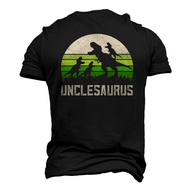 Mensrex Uncle Apparel Unclesaurus 3 Kids Dinosaur Men's 3D T-Shirt Back Print
