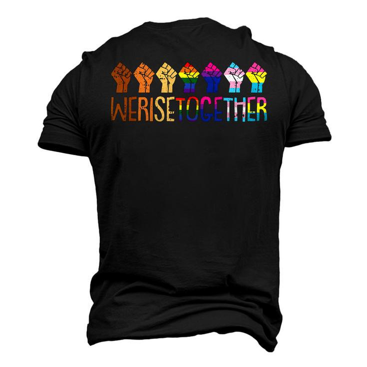 We Rise Together Lgbt Q Pride Social Justice Equality Ally T Men's 3D T-Shirt Back Print