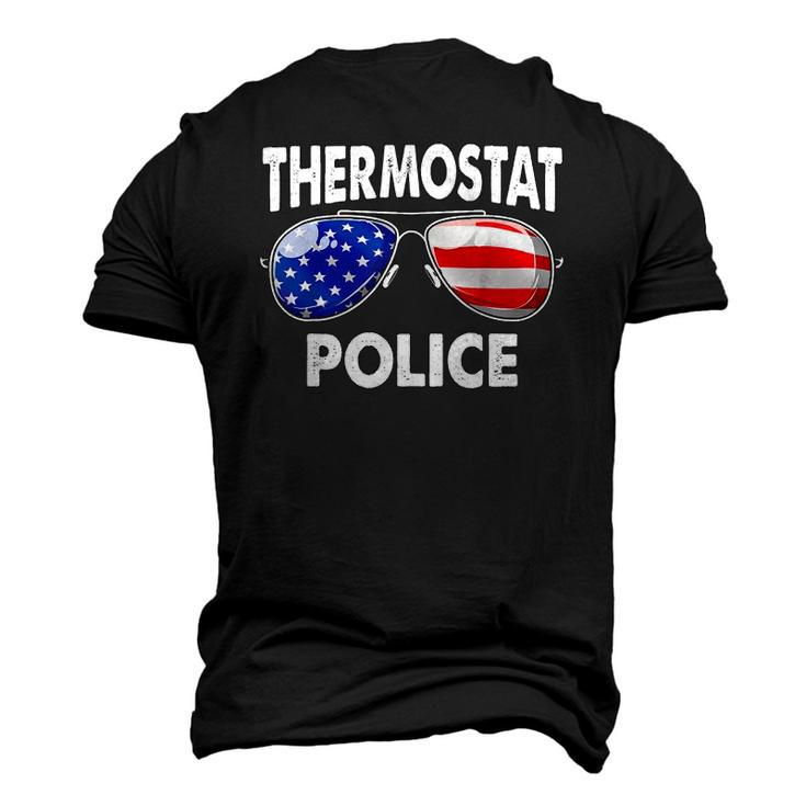 Thermostat Police Usa Flag Sunglasses Fathers Day Men's 3D T-Shirt Back Print