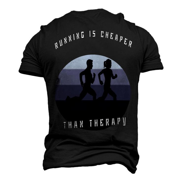 Running Is Cheaper Than Therapy Men's 3D Print Graphic Crewneck Short Sleeve T-shirt