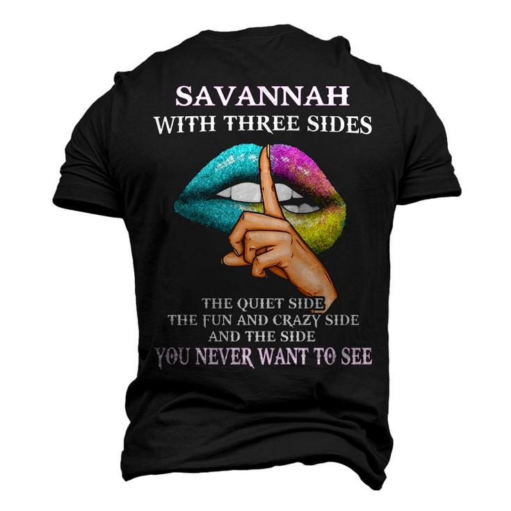 Savannah Name Savannah With Three Sides Men's 3D T-shirt Back Print