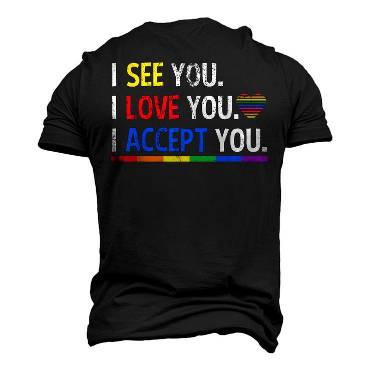I See I Love You I Accept You Lgbtq Ally Gay Pride Men's 3D T-Shirt Back Print