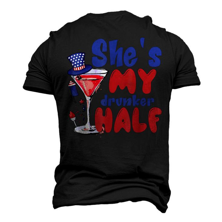 She My Drunker Half 4Th Of July Couples Drinking Men's 3D T-shirt Back Print