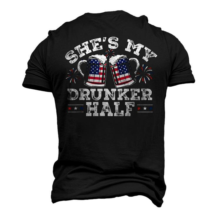 Shes My Drunker Half Beer Couple Matching 4Th Of July Men's 3D T-shirt Back Print