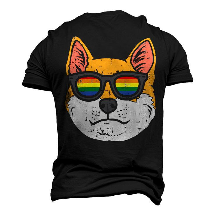 Shiba Inu Akita Dog Lgbtq Rainbow Flag Gay Pride Ally Lover T-Shirt Men's 3D T-shirt Back Print